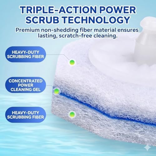 60pcs Toilet Bowl Cleaner Refills, Scrubber Pads Value Pack