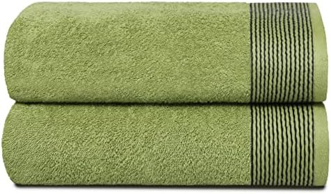 Belizzi Home Ultra Soft 2 Pack Oversized Bath Towel Set 28x55 inches, 100% Cotton Large Bath Towels, Ultra Absorbant Compact Quickdry & Lightweight Towel, Ideal for Gym Travel Camp Pool - Kiwi Green