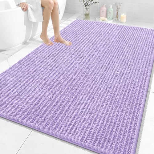 OLANLY Large Bathroom Rugs 70x46, Thick Soft Absorbent Chenille Bath Rugs