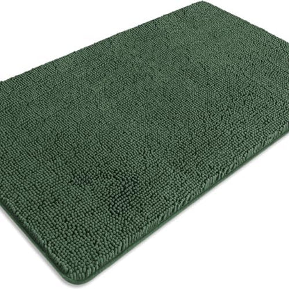 Bathroom Rugs 30 x 50 Inch – Extra Large Bath Mat | Absorbent and Washable Thick Chenille Bath Rugs Non-Slip Runner Rug for Bathroom, Shower, Tub(Hunter Green)