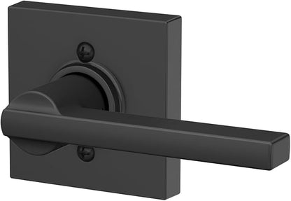 Schlage F10 LAT 622 COL Latitude Collins Passage Lever for Interior Hall and Closet, Matte Black