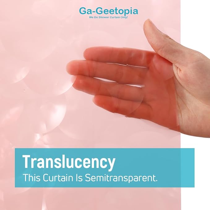 Ga-Geetopia EVA 3D Coral Pearl Water Cube Plastic Shower Curtain Liner - Premium Light Weight 72" x 72" Red Bathroom Shower Showroom Curtain Liner with Rustproof Metal Gromments and Weighted Magnet