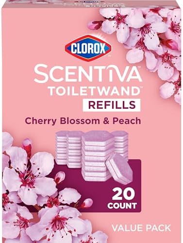 Clorox Scentiva ToiletWand Refills, Value Pack, Cherry Blossom and Peach, 20 Count