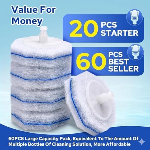 20pcs Disposable Toilet Brush Refills, Replacement Scrubber Heads