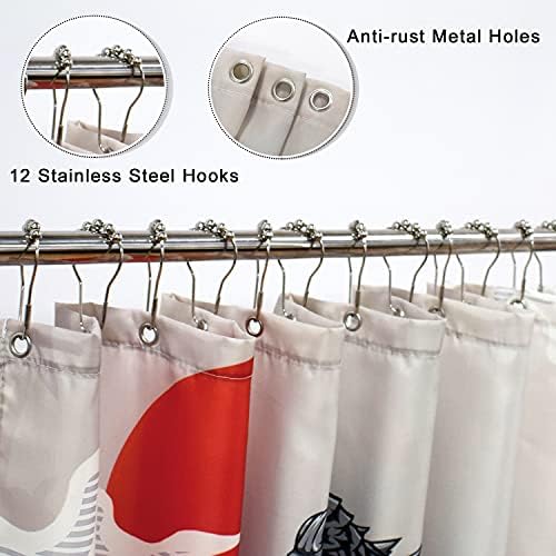 Funny Shower Curtain Set, Fun Anime Monster Shower Curtains for Bathroom Cool Asian Japanese Bathroom Decor Polyester Fabric-72" x 72"