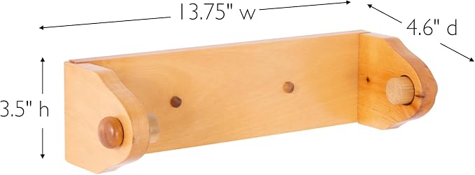 Design House Dalton Paper Towel Holder, Wall Mount, Easy Installation, Wood, Honey Oak, Durable, 13.4 in, 13.75 in W x 4.6 in L x 3.5 in H, Item 561233 | Wall Mount, Rustic, Wood, Hardware, 561233
