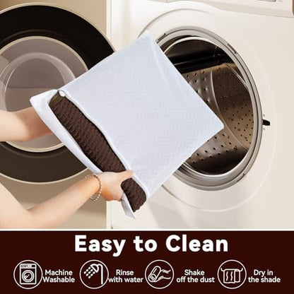 Triohero Small Bathroom Rugs Non Slip Washable Bath Rugs Super Absorbent Bathroom Rug Thin Quick Dry Low Pile Bath Mats, Brown 12"x12"