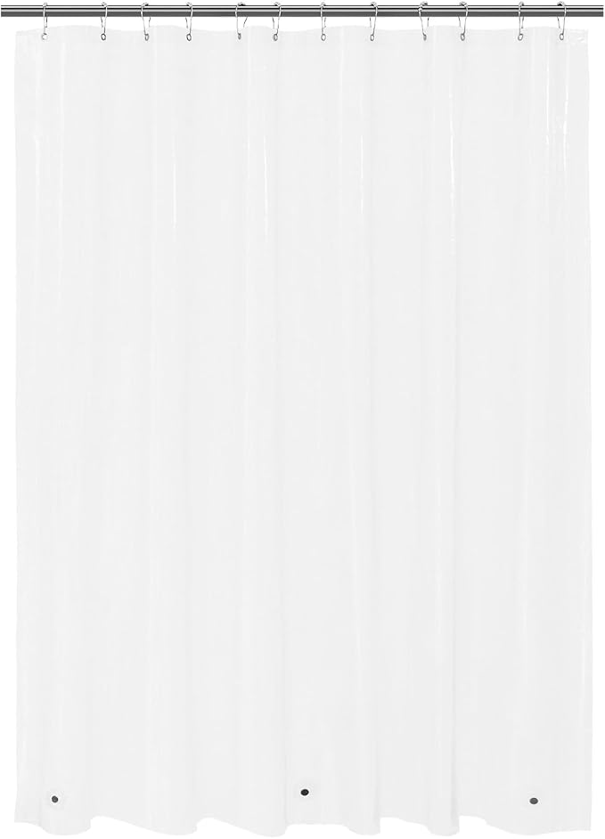 Mrs Awesome Clear Shower Curtain Liner with 3 Magnets, 69x70 Premium Flexible Sturdy Plastic Shower Curtain for Bathroom Lightweight, Waterproof, Clear