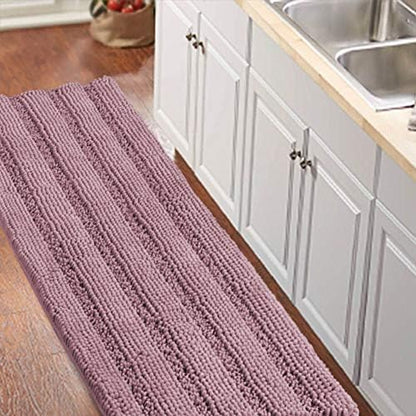 Turquoize Bathroom Runner Rug 20"x59", Soft Absorbent Chenille Bath Rug