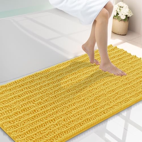 Smiry Bathroom Rugs 44X24, Extra Soft Rubber Backing Chenille Bath Mats
