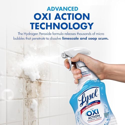 LYSOL OXI Action Bathroom Cleaner Spray, Disinfectant Spray, 32 oz