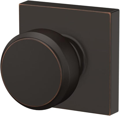 Schlage F10 BWE 716 COL Bowery Knob with Collins Trim Hall & Closet Passage Door Lock, Aged Bronze