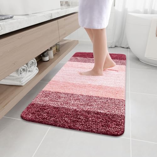 Arotive Microfiber Bathroom Rugs, Shaggy Soft Absorbent Bath Rug, 44x24