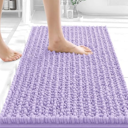 OLANLY Small Bathroom Rugs 24x16, Thick Soft Absorbent Chenille Bath Rugs