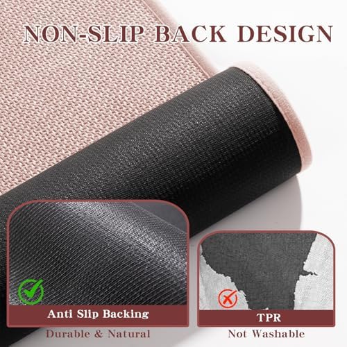 chakme Bathroom Rugs Mat 24x17, Ultra Thin Non Slip Bath Mat Small Quick Dry Absorbent Bath Mat for Bathroom Floor, (Pink, 24"x17")
