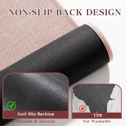 chakme Bathroom Rugs Mat 36x25, Ultra Thin Non Slip Bath Mat Large Quick Dry Absorbent Bath Mat for Bathroom Floor, (Pink, 36"x25")