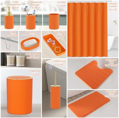 Orange Bathroom Accessories Set - Bathroom Decor Sets