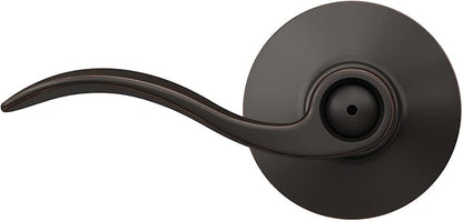 Schlage F40 V ACC 716 Accent Door Lever, Bed & Bath Privacy Lock, Aged Bronze
