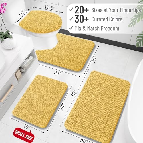 OLANLY Toilet Rugs U-Shaped 20x20, Soft Absorbent Chenille Contour Rugs