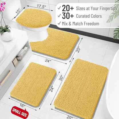 OLANLY Toilet Rugs U-Shaped 20x20, Soft Absorbent Chenille Contour Rugs