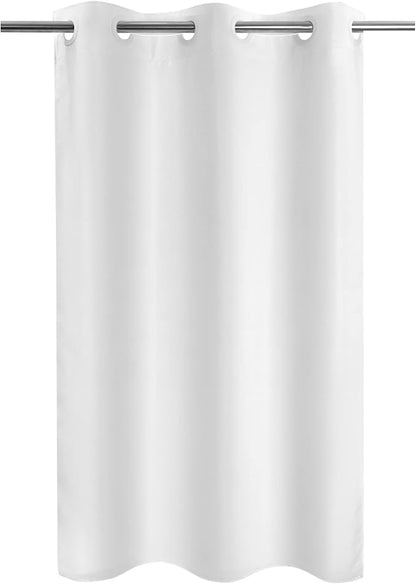 River Dream No Hook Stall Fabric Shower Curtain 48" Wide - Soft Microfiber Shower Stall Curtain Hotel Grade, Waterproof & Machine Washable, White, 48x74 | Waterproof Fabric Shower Curtain Set, Bottom Magnets, Soft & Machine Washable, 48W x 74H
