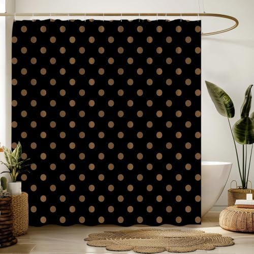 Polka Dot Shower Curtain Bathroom Decor with Hooks,70" Wx78 H