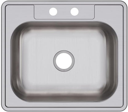 Elkay D125222 22 Gauge Stainless Steel Single Bowl Top Mount Kitchen Sink, 25 x 22 x 6.5625"