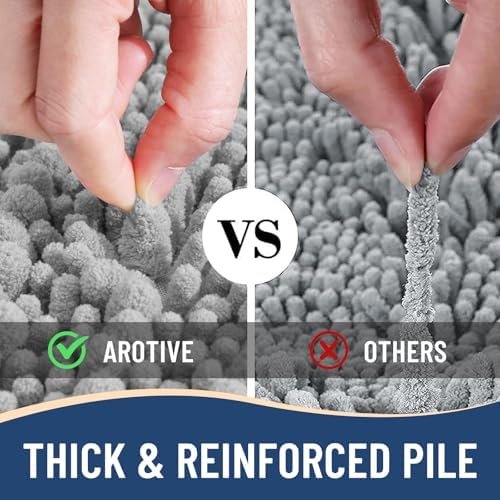 Arotive Bathroom Rugs Mat 70x46, Soft Absorbent Chenille Shaggy Bath Mat