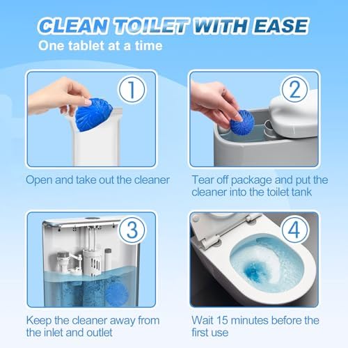 KIISIISO Toilet Bowl Cleaner Tablets,18 Pack, Auto Cleaning, Long-Lasting