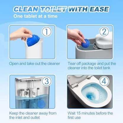 KIISIISO Toilet Bowl Cleaner Tablets,18 Pack, Auto Cleaning, Long-Lasting