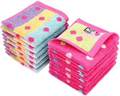 ORIGINAL KIDS Wash Cloth - 100% Cotton Set of 12 Pink Multicolor Washcloths