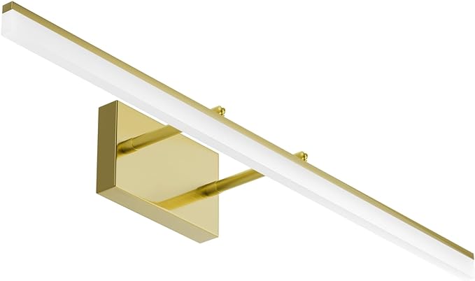 Aipsun 31.5inch Brushed Brass Bathroom Vanity Light Fixtures Modern LED Light Fixtures Gold Vanity Lighing for Bathroom Wall Fixtures 5500K