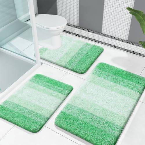OLANLY Microfiber Bathroom Rugs Sets 3 Piece, 30"x20"+24"x16"+24"x20"