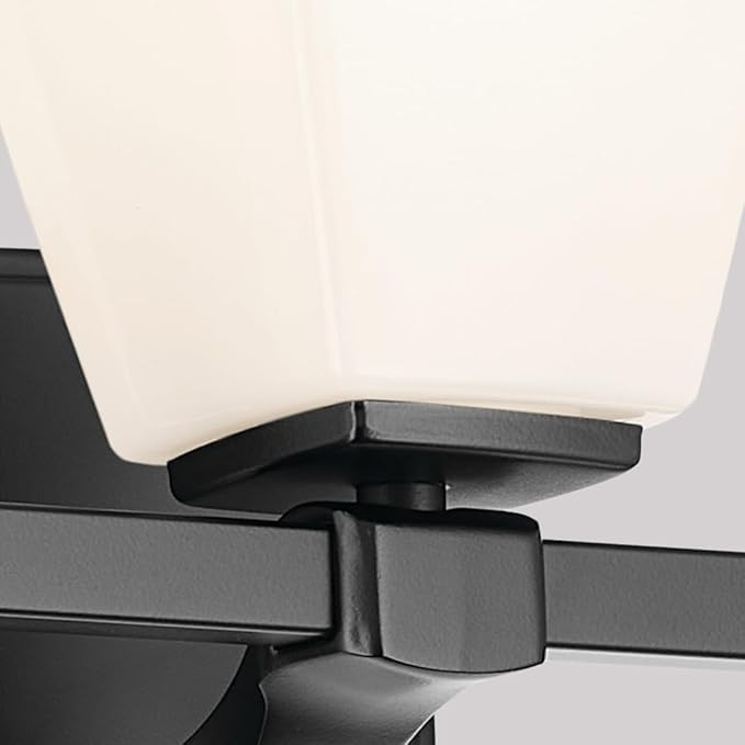 Kichler Marant 21.25" 3-Light Vanity Light with Opal Glass in Black, for Bathroom, Powder Room, Over a Mirror, (21.25" W x 9.5" H), 55216BK