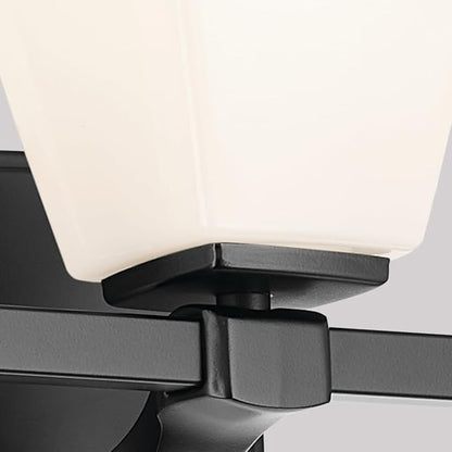 Kichler Marant 21.25" 3-Light Vanity Light with Opal Glass in Black, for Bathroom, Powder Room, Over a Mirror, (21.25" W x 9.5" H), 55216BK