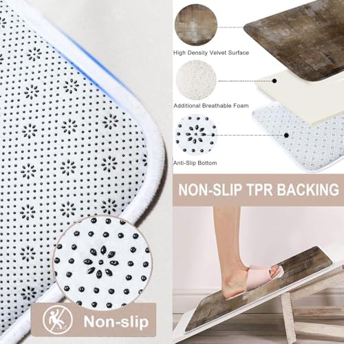 ArtSocket Bathroom Set, Shower Curtain and Bath Rugs Brown Grey