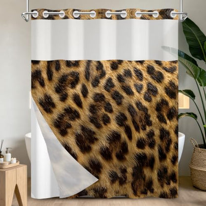 No Hook Shower Curtain with Snap in Liner 71x74 Inch