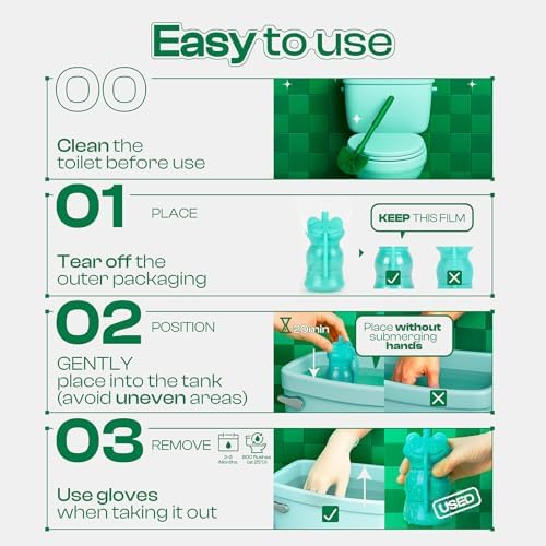 6 Pack Toilet Tank Cleaner Bottles, Bowl Freshener & Odor Control