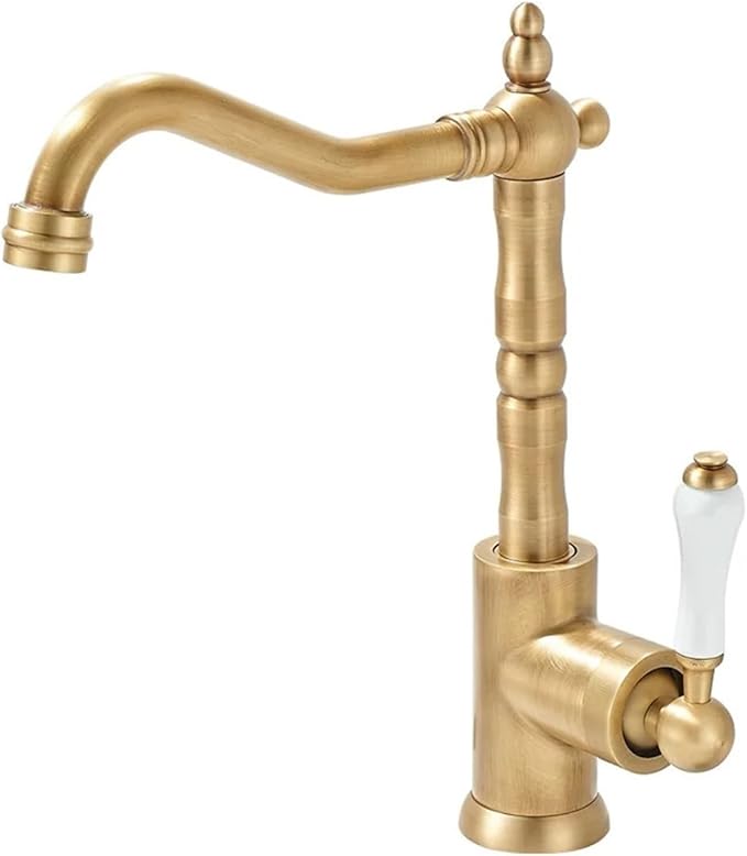 Bathroom Faucet Kitchen Faucet Brass Sink Mixers Tap Hot Cold Water Crane(Gold)