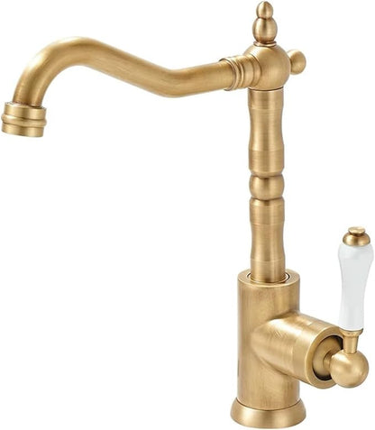 Bathroom Faucet Kitchen Faucet Brass Sink Mixers Tap Hot Cold Water Crane(Gold)