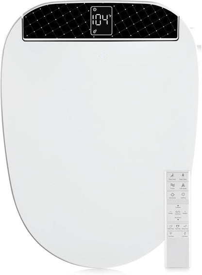 Combier Bidet Toilet Seat With Turbo Wash, Wireless Remote and Side Panel, The heated Toilet Seat Have Adjustable Heated Seat, Warm Water, Air Dryer & Multiple Spray Modes CMA210S-B (Elongated)