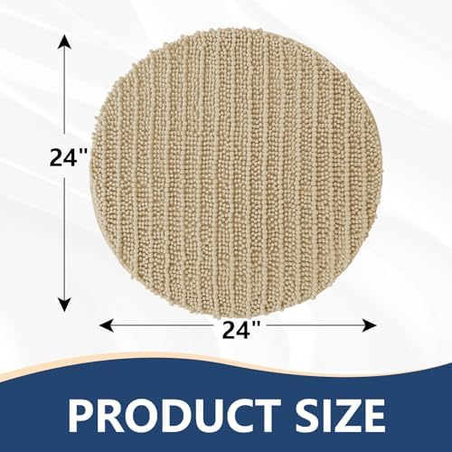 Arotive Round Bathroom Rugs 30x30, Soft Absorbent Chenille Shaggy Bath Mat
