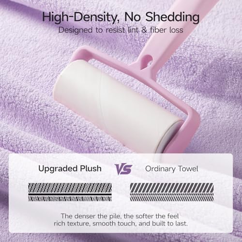 REDKISS Pack of 6 Towel Set - 2 Extra Large Bath, 2 Hand, 2 Washcloths, Ultra Soft & Highly Absorbent, Quicker to Dry, Purple Towels for Bathroom, Spa, Hotel, Gym