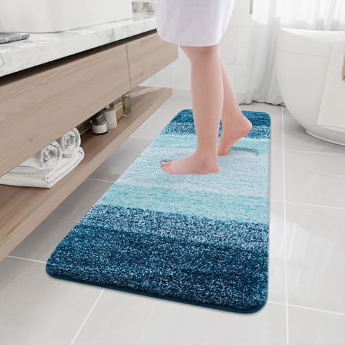 Arotive Microfiber Bathroom Rugs, Shaggy Soft Absorbent Bath Rug, 47x17