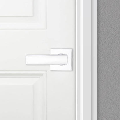 Kwikset Breton Interior Passage Door Handle, Lever For Closet and Hallway Doors, Reversible Non-Locking Handle Lever, Polished Chrome