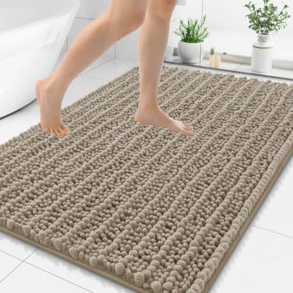 Smiry Bathroom Rugs 48X32, Extra Soft Rubber Backing Chenille Bath Mats