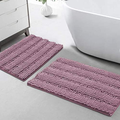 Turquoize Bathroom Rug Set, 2 Piece Soft Absorbent Chenille Bath Rug Set