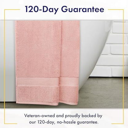 Alusa Home 100% Organic Zero-Twist Cotton Towels - GOTS Certified Luxury Bath Towels - Ultra Soft & Plush 700GSM Long-Staple Cotton - 6 Piece Towel Set (Blush Pink)