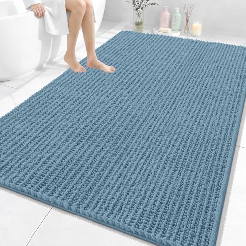 OLANLY Large Bathroom Rugs 70x46, Thick Soft Absorbent Chenille Bath Rugs