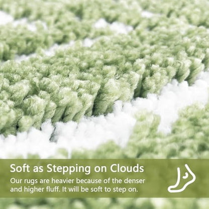 Sage Green Bathroom Rugs - Small Bath Mats for Bathroom Non Slip Sage Green Decor Water Absorbent Bath Rugs for Sink Bathtub Leaf Green Rug 16" x 24"